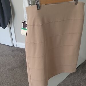 Alfani Tan Pencil Skirt Knee-Length Workwear